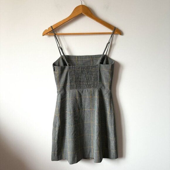 Aritzia Wilfred New Classic Isabelle Check Plaid Mini Dress Grey Size 6 - Picture 7 of 9